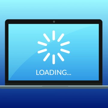 Smart System Repair Duplicate Files Cleaner feature laptop loading sign on monitor blue background